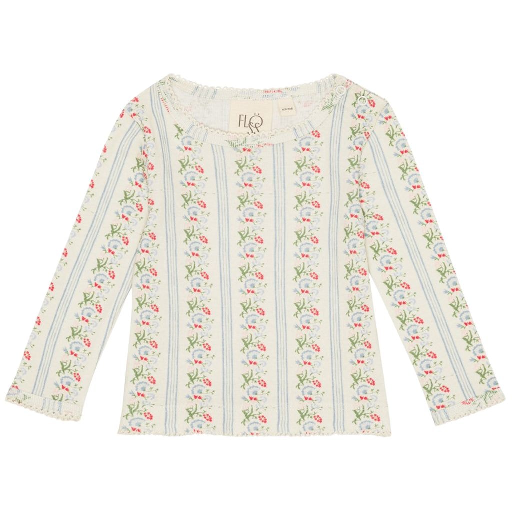 Abigail Bluse Soft White Bright Blue