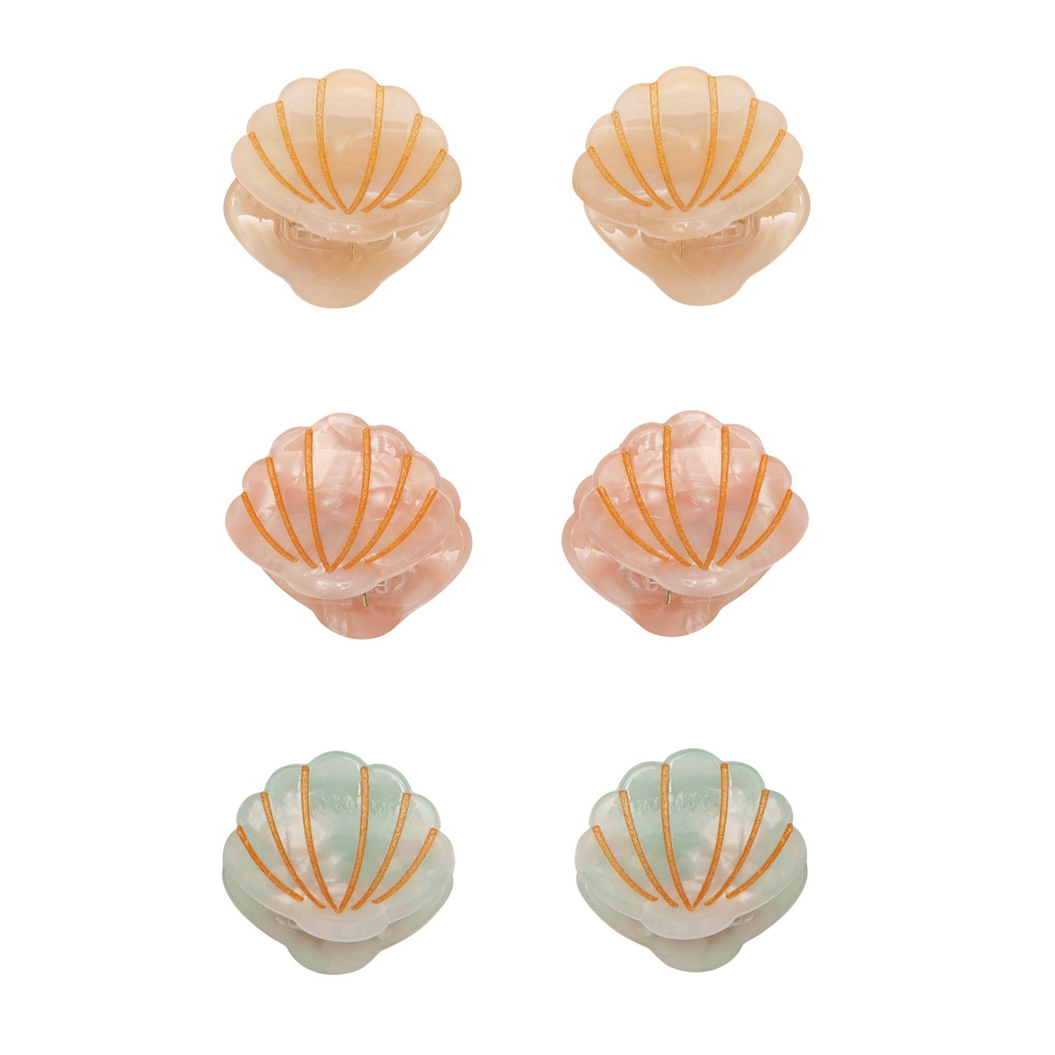 Mini Shell Ocean Pearl 6 Hårklemmer Multi 
