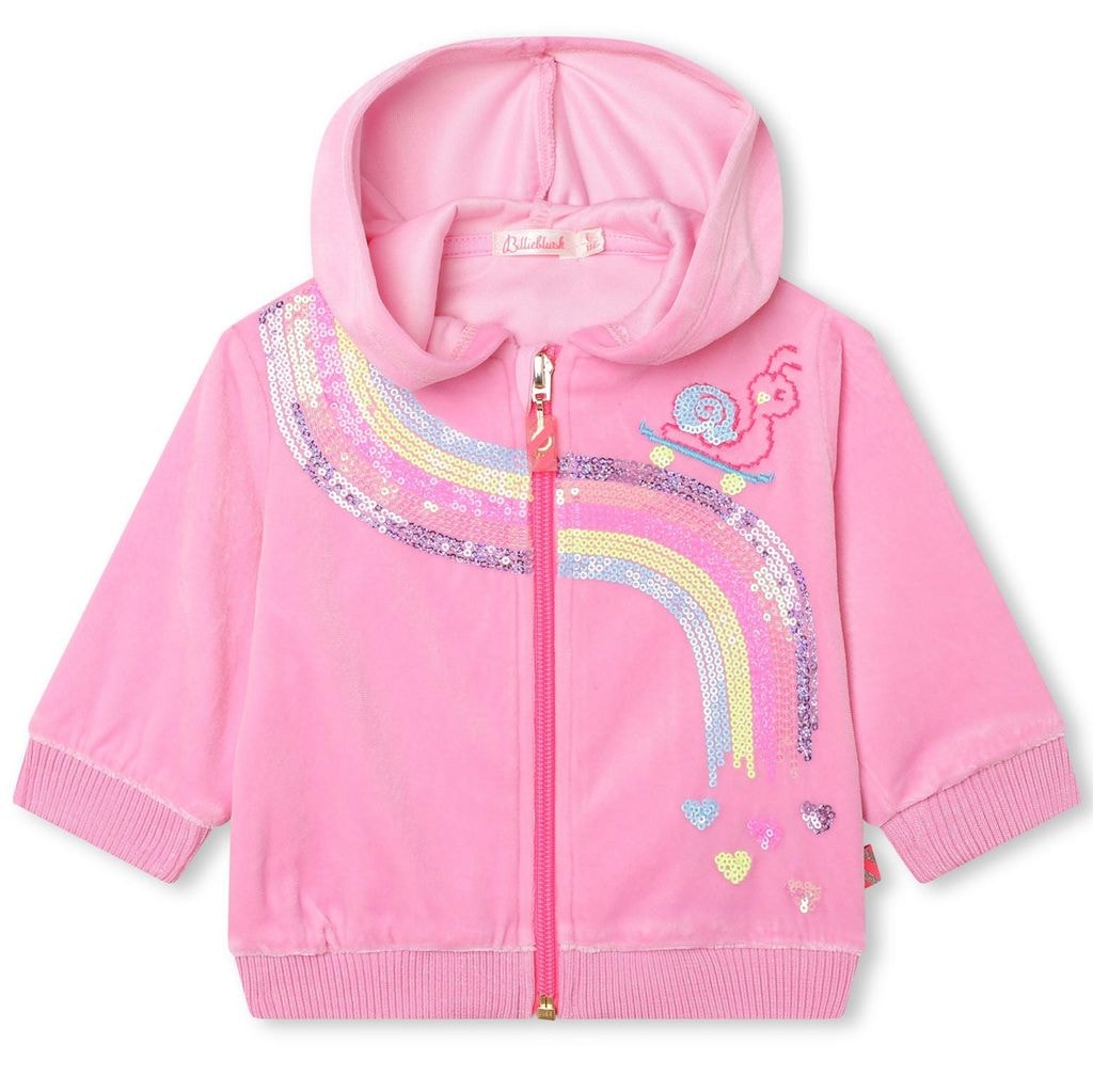 Hoodie With Sequins Pink