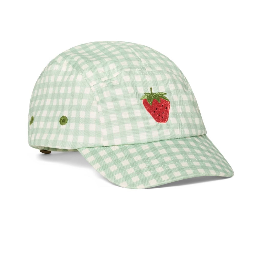Laholm Hætte Mint Check Strawberry