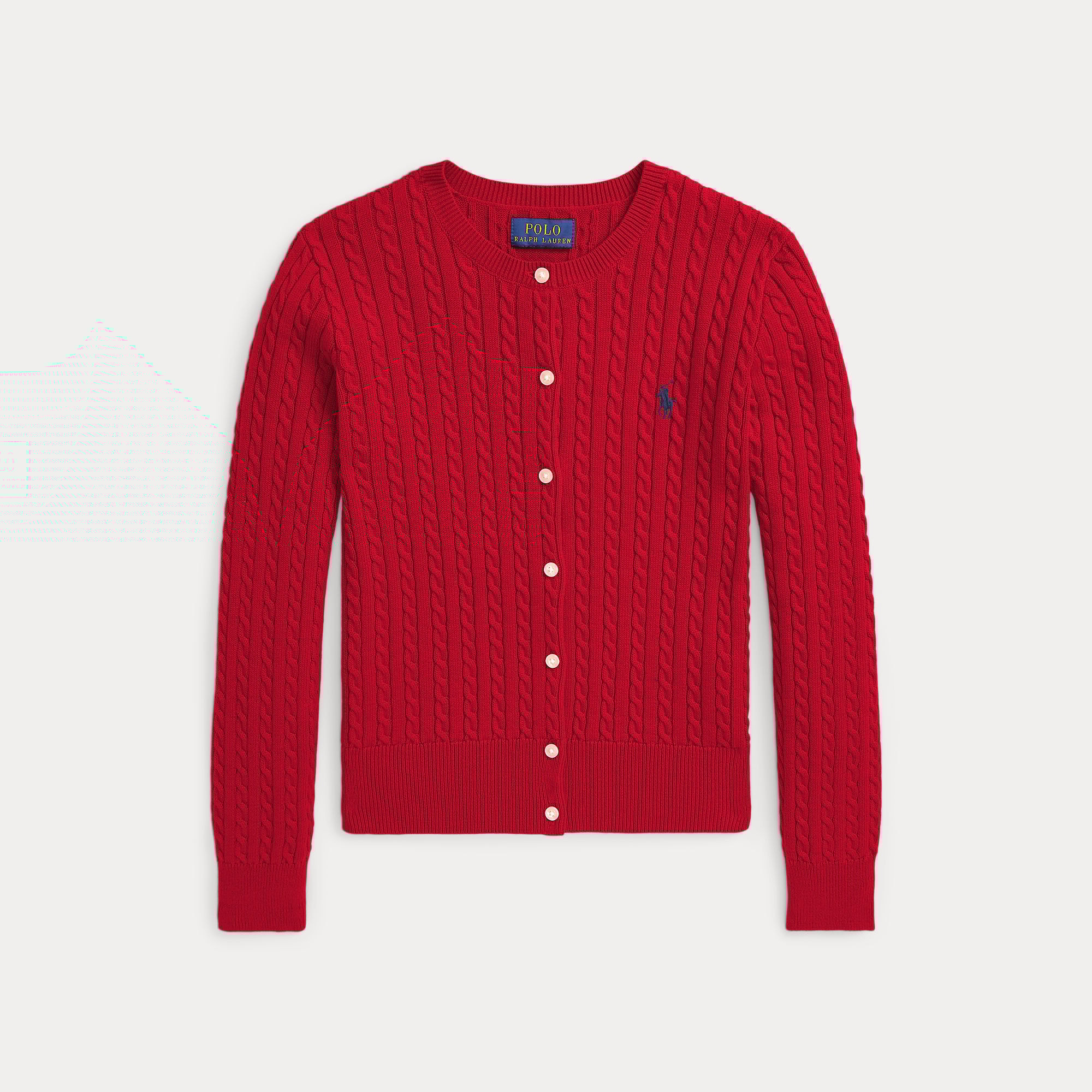 Mini Kabelstickad Kofta Red 