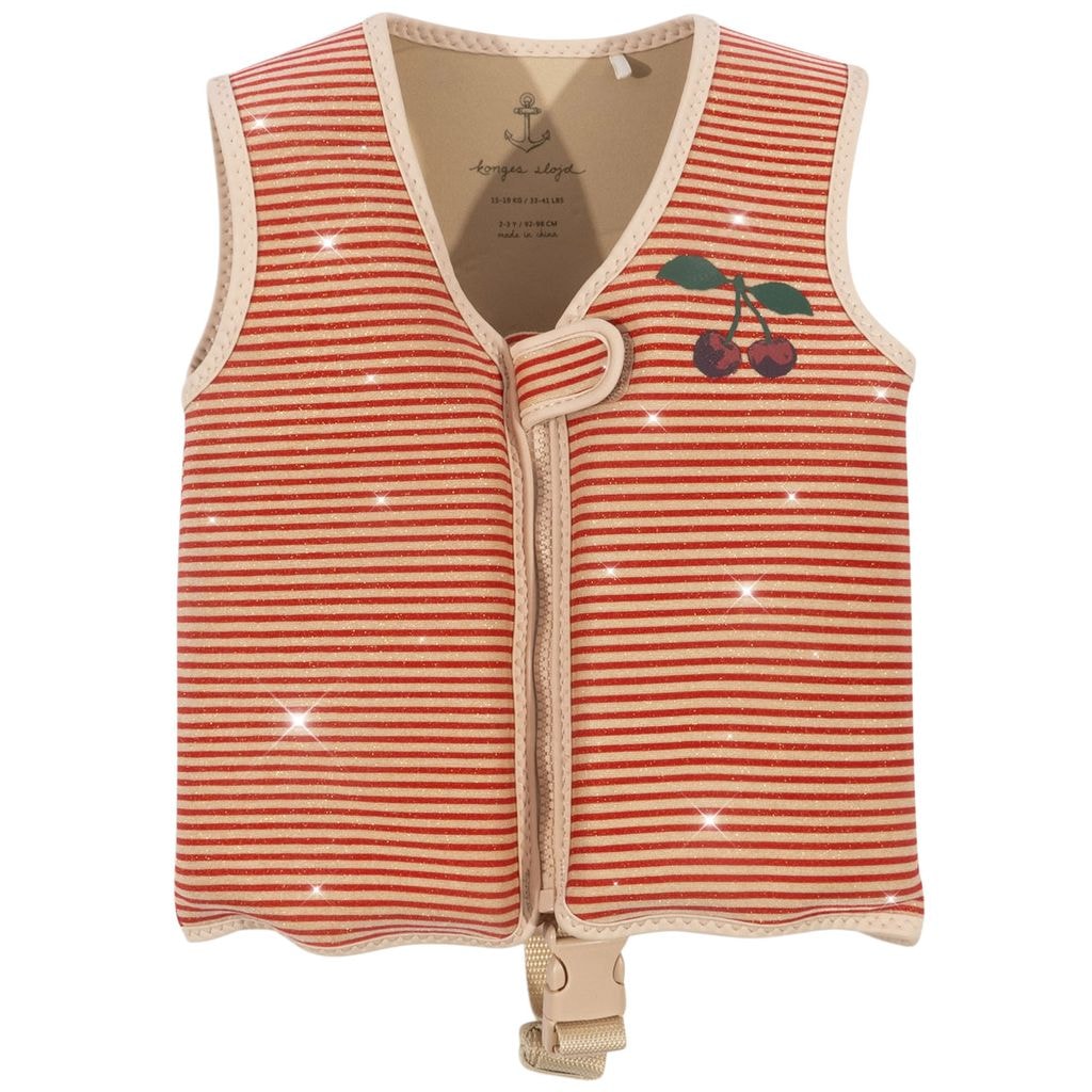 Badevest med glitterstribe