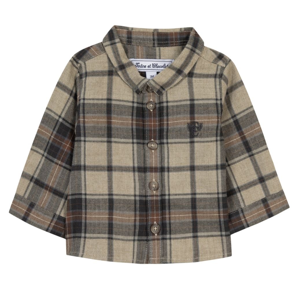 Tawny Cotton-Wool Blend Shirts Brown