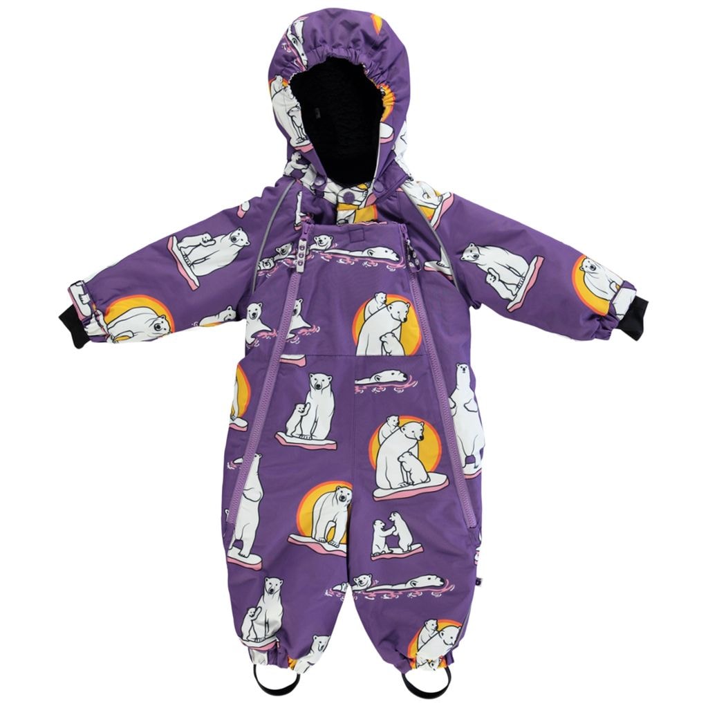Vauvan lumipuku Polar Bears Purple Heart