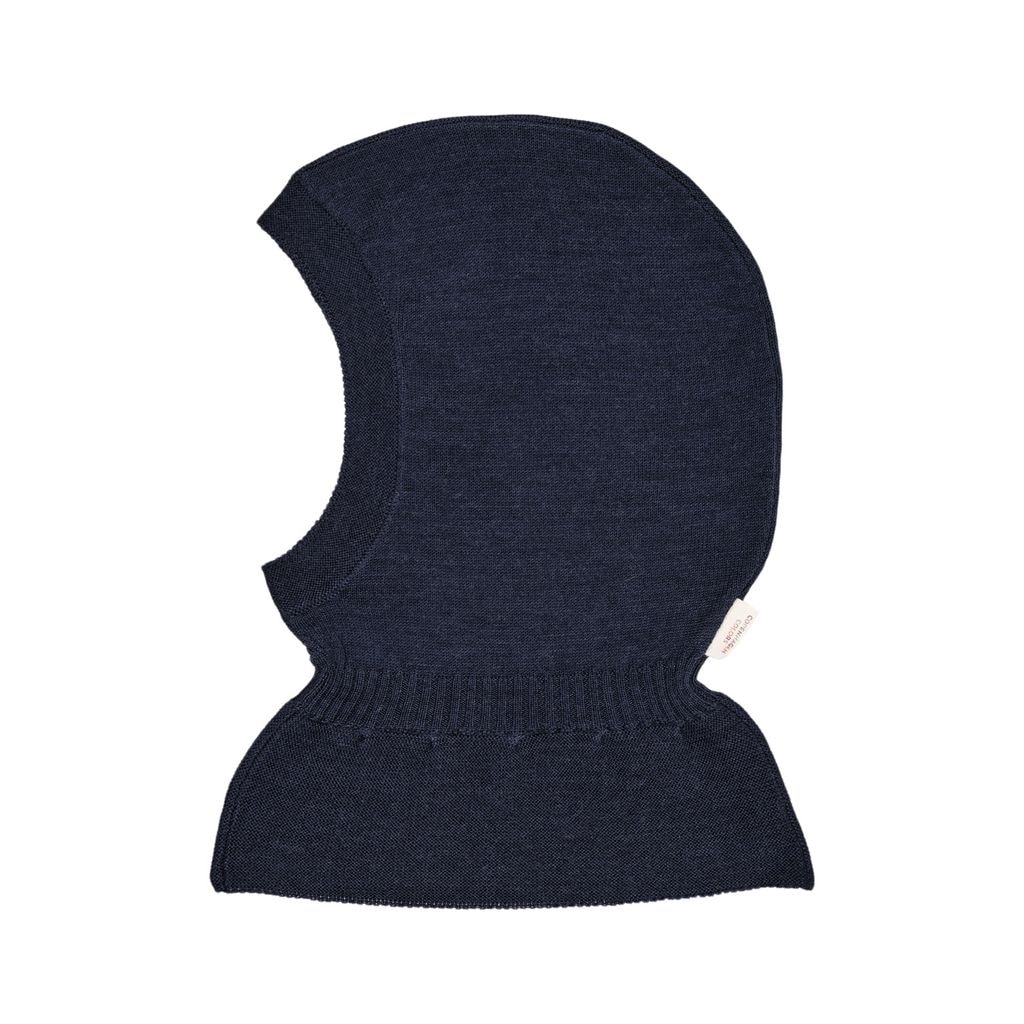 Lt. Knitted Merino Balaclava with Frill  Navy