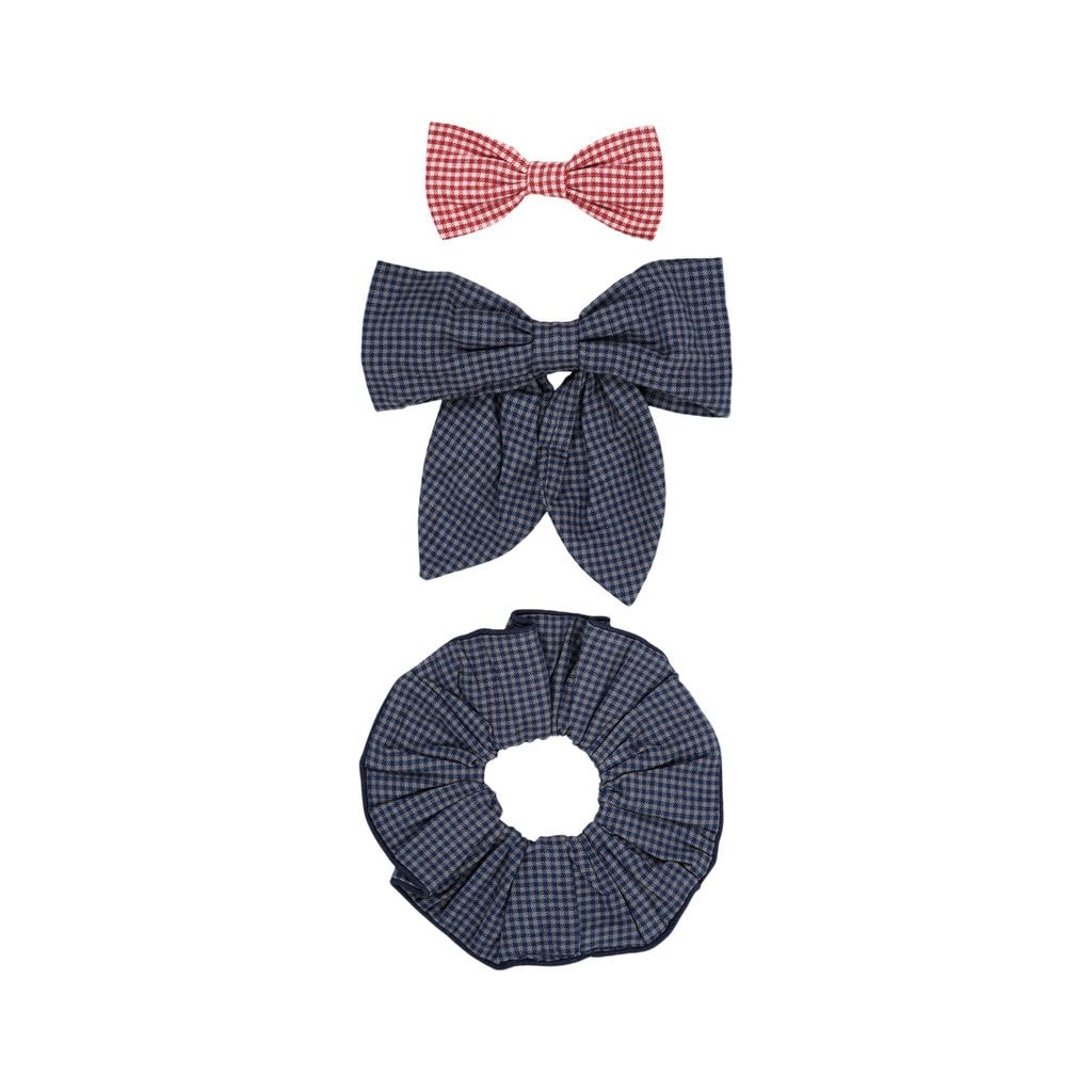Check  Hair Accssories 3Pack  Red Check Combi