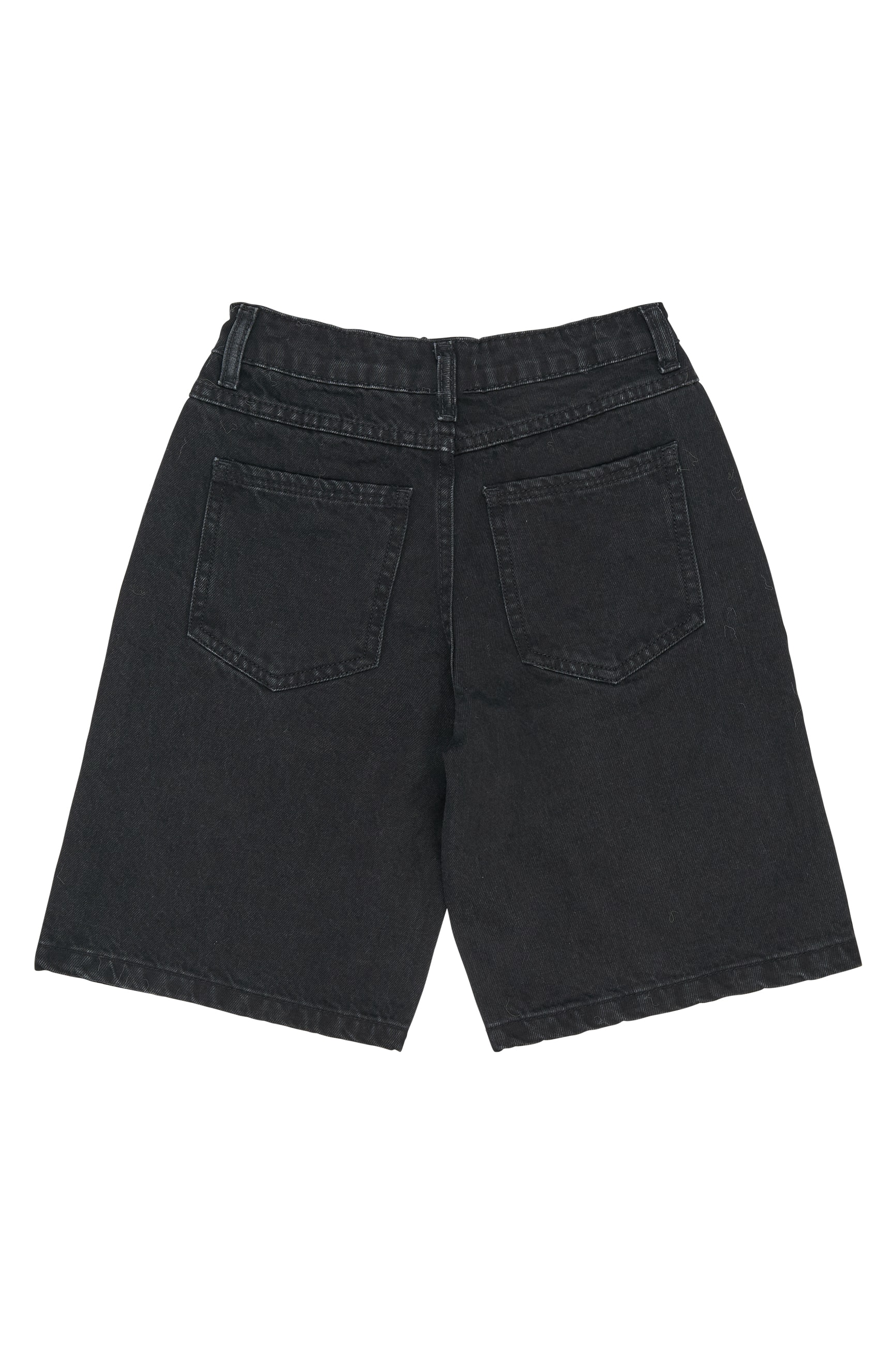 Svende Långa Jeansshorts Med Baggy Passform Medium Black Denim