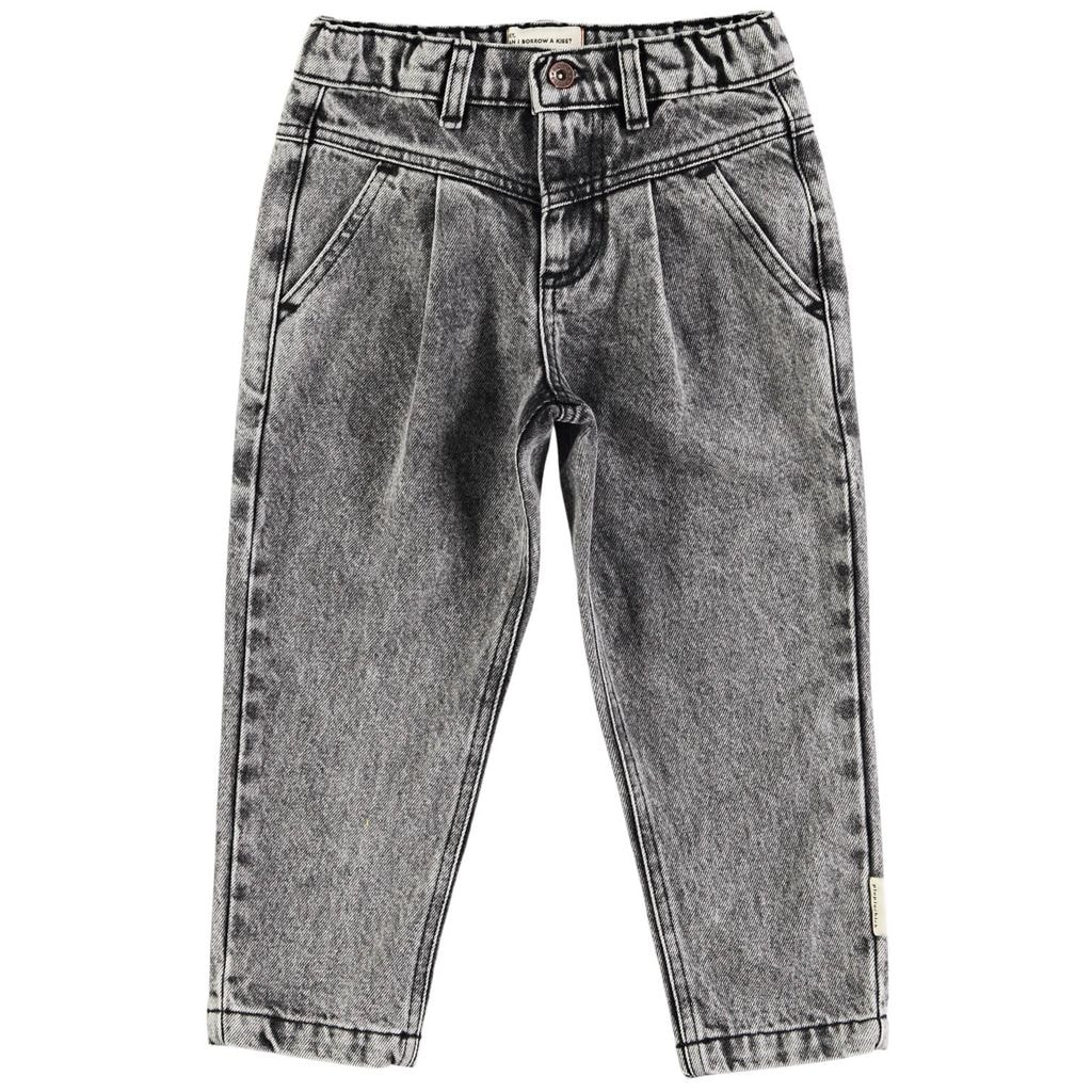 Mom Fit Jeans Washed Black Denim