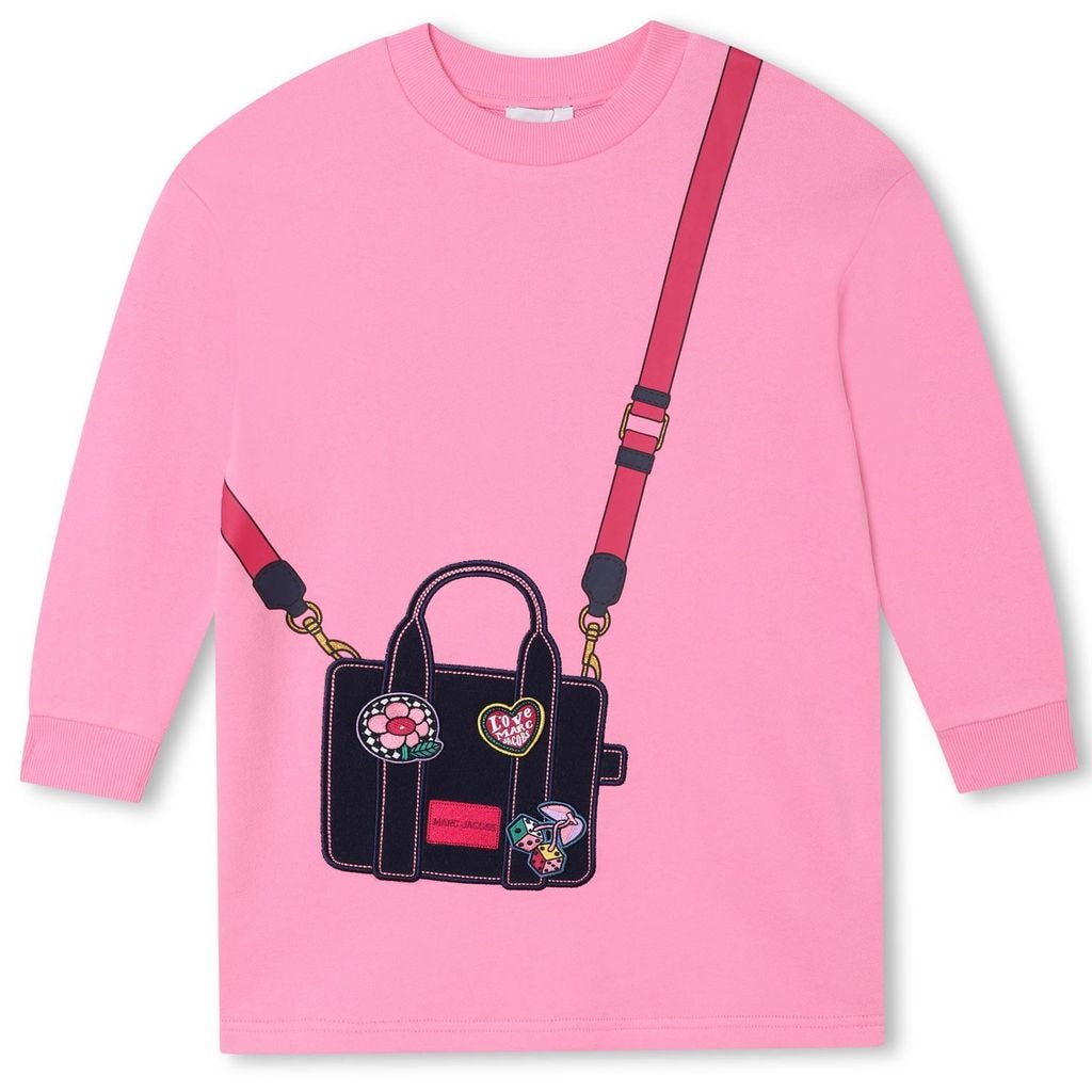 Sweat Dress With Print Pink