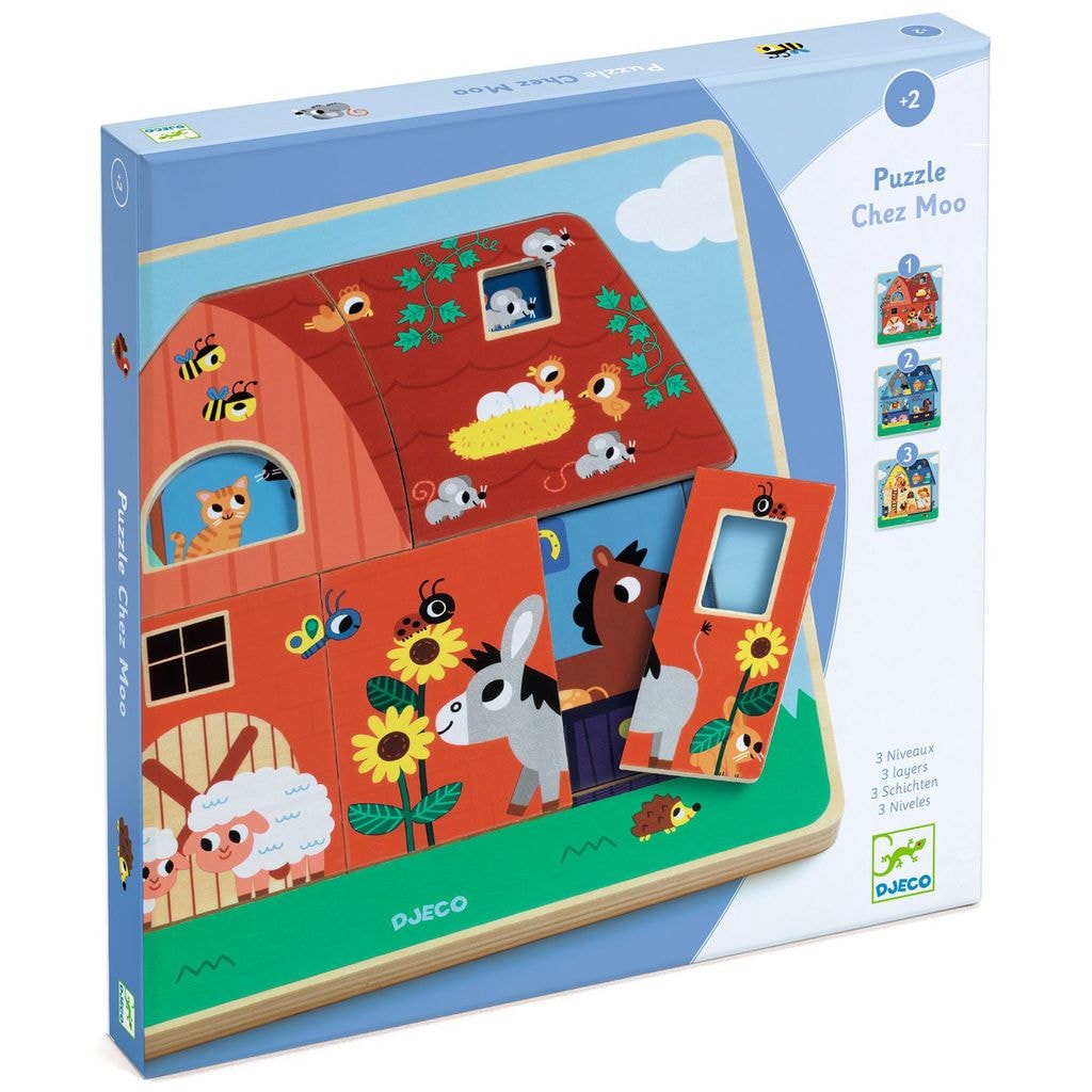 Chez Moo 3 Layer Wooden Puzzle