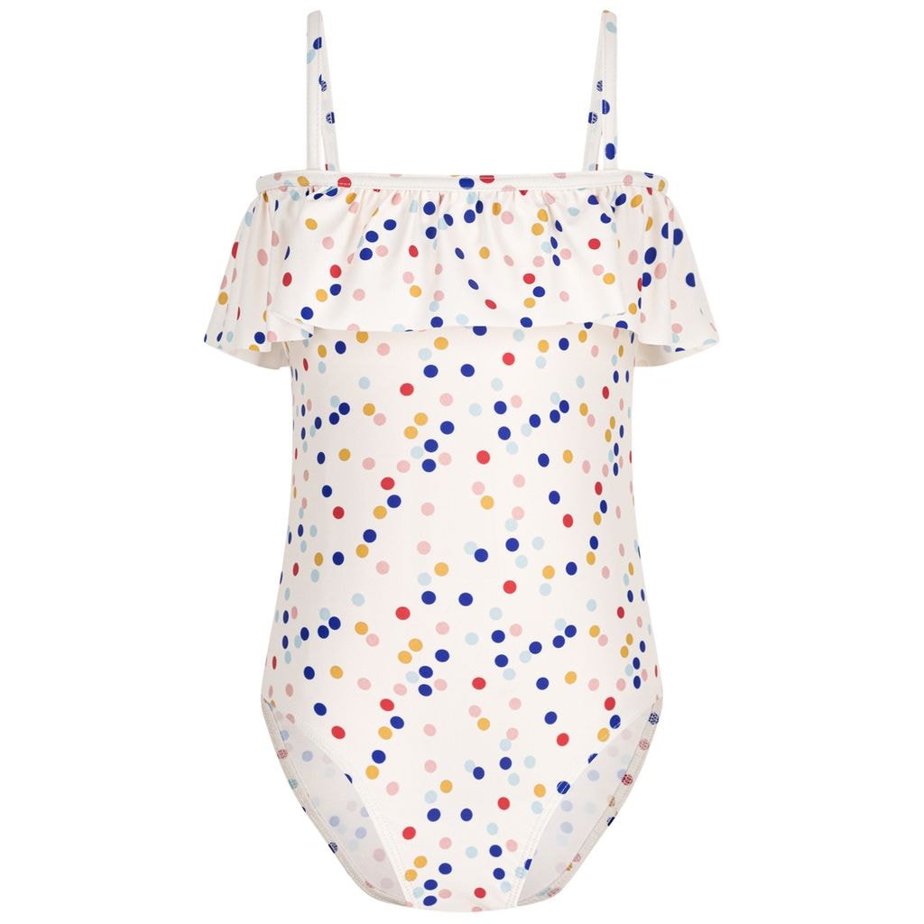 Polka Dot Swimsuit Cream