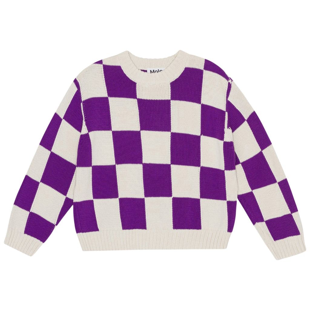 Gertina Stickad Tröja Purple Shell Check
