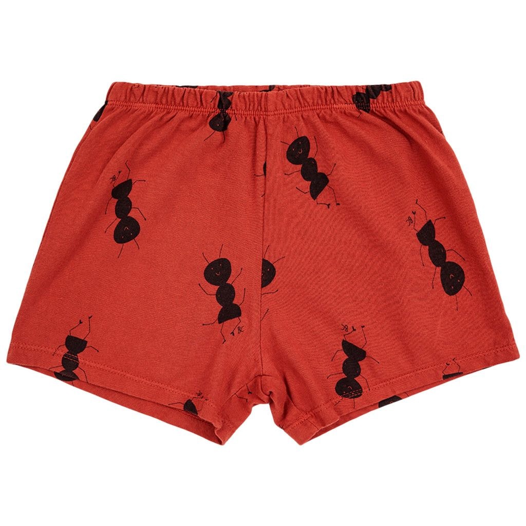 Ant Printed Baby Shorts Red