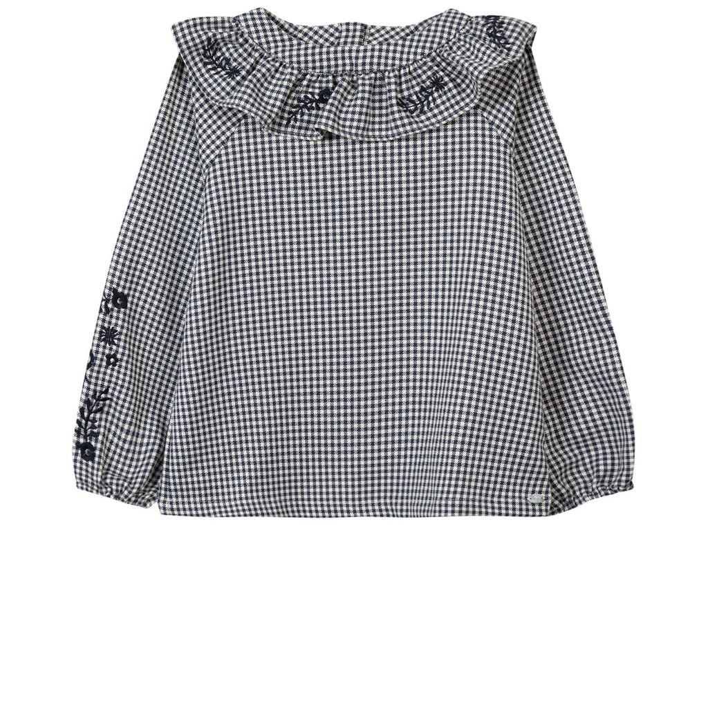 Gingham Blouse Navy