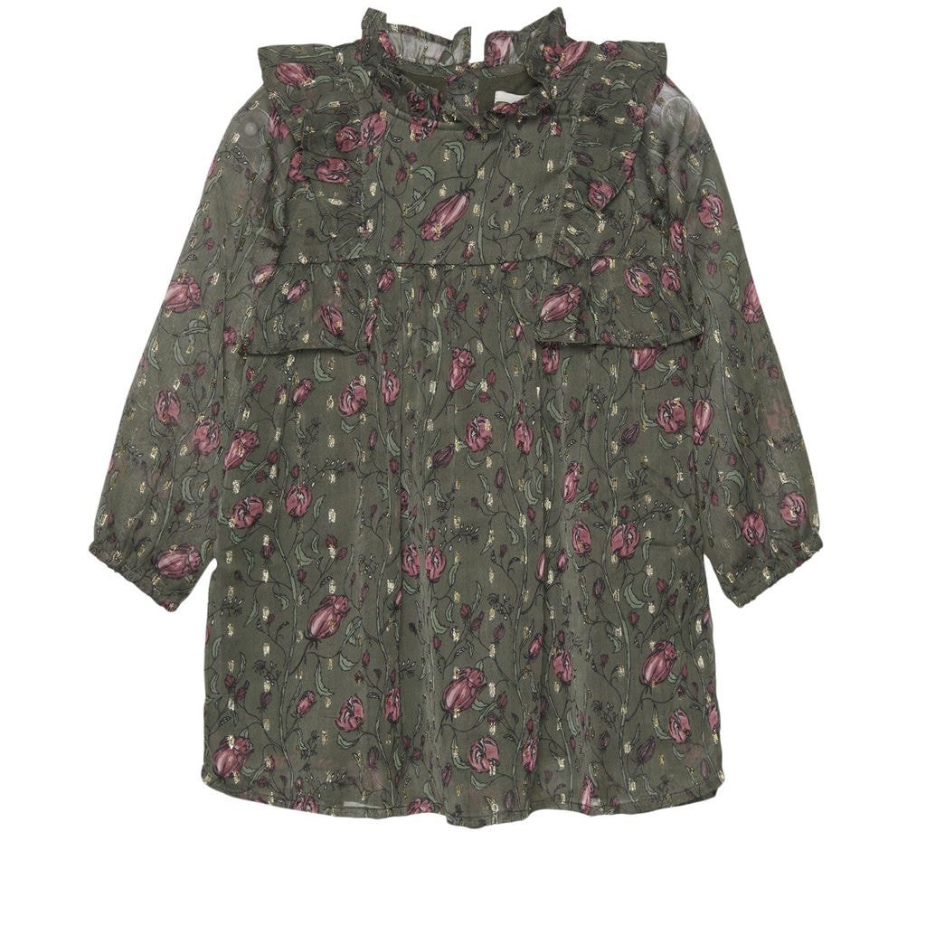 Blomstret Baby-kjole Olive Night