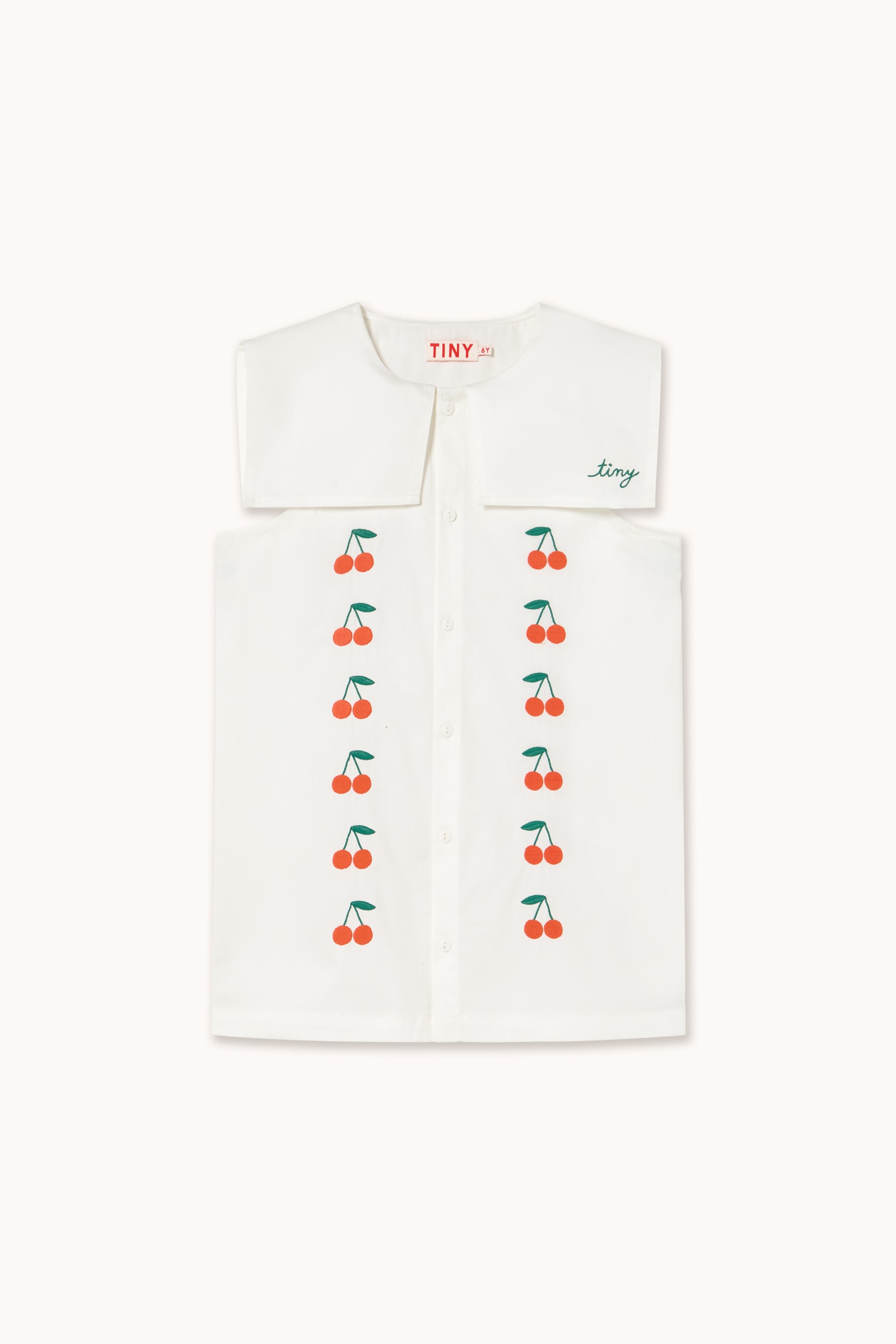 Mini Cherries Twill-kjole Off-white 