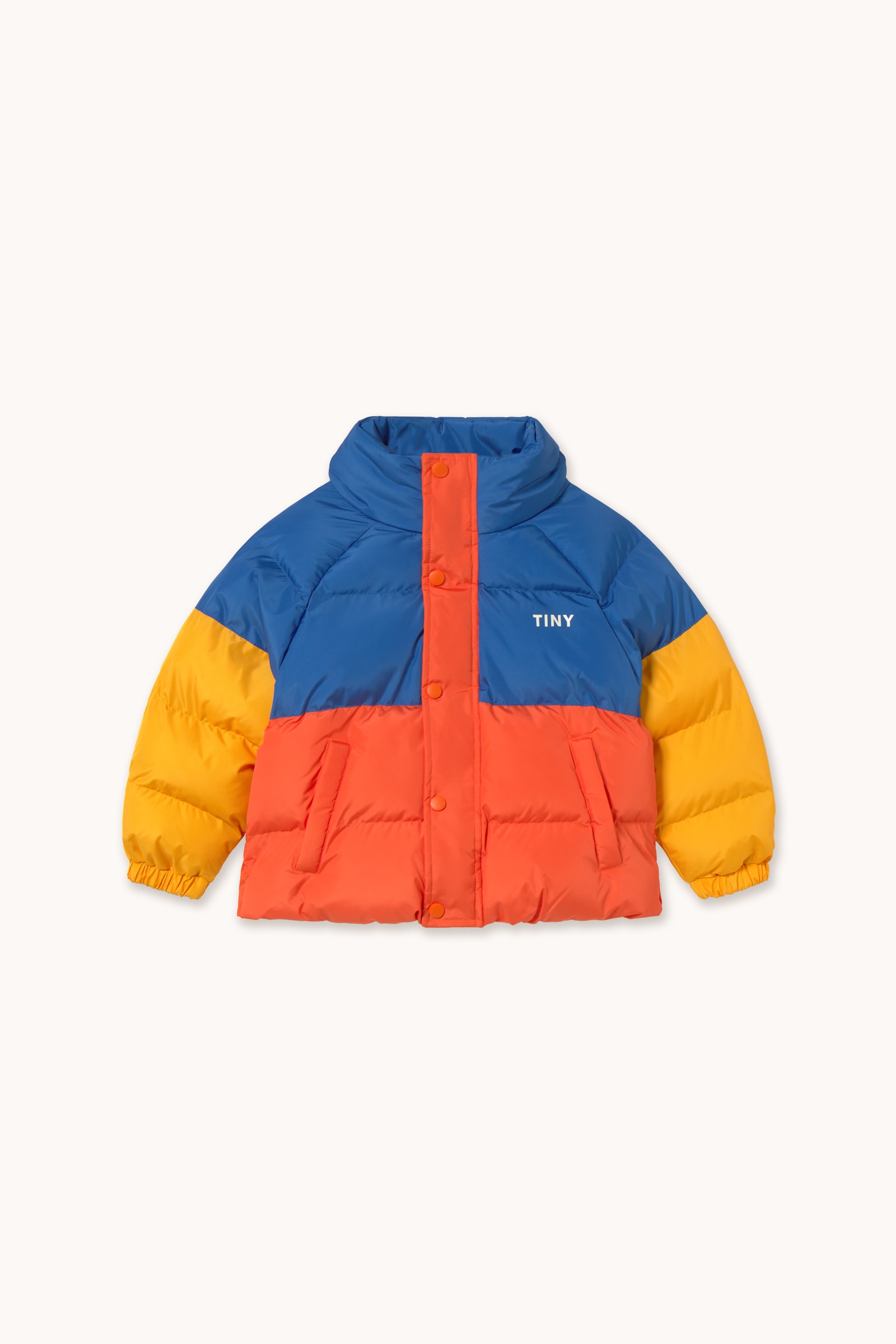 Color Block Kort Vadderad Jacka Summer Red