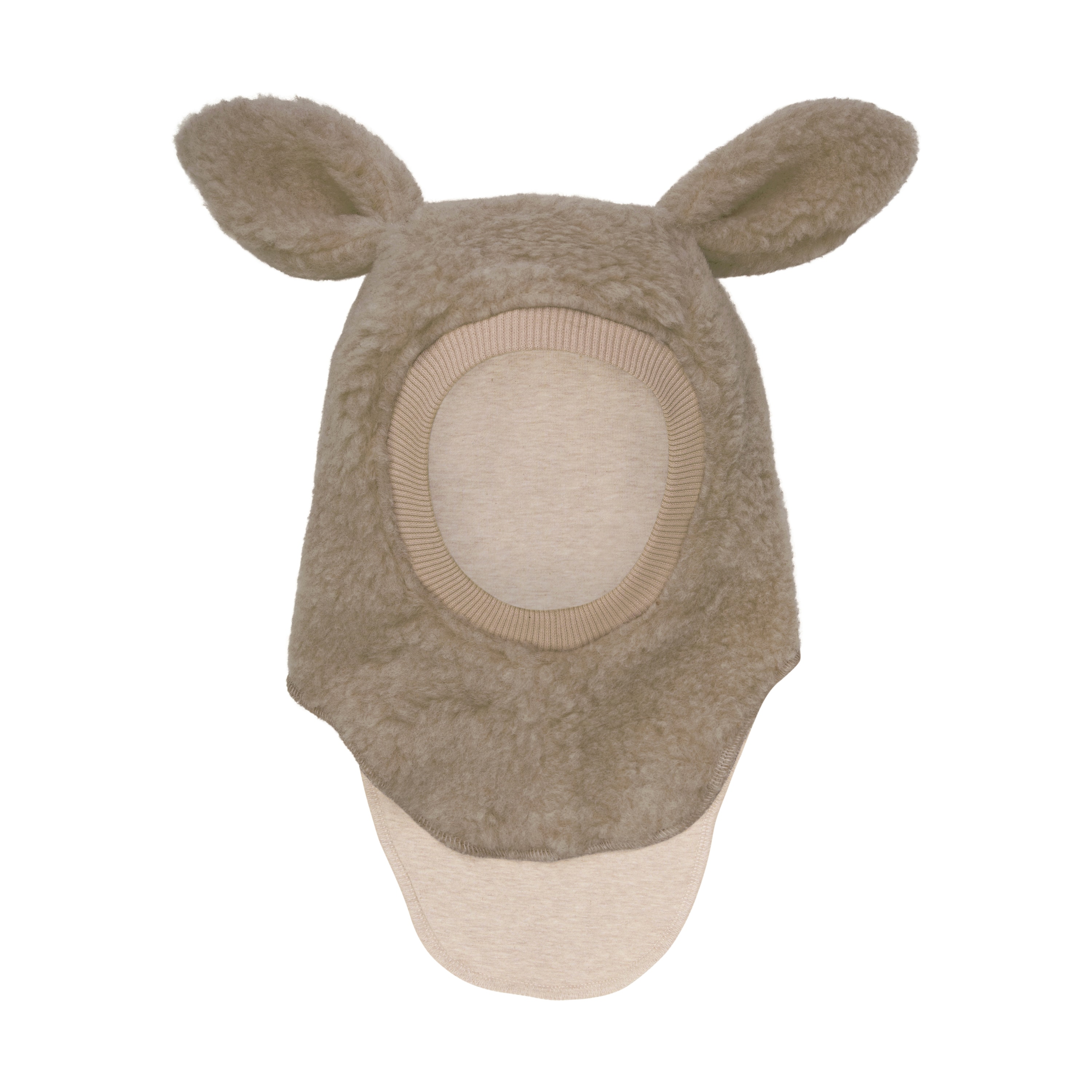Balaclava Ears Wool Teddy Camel Melange