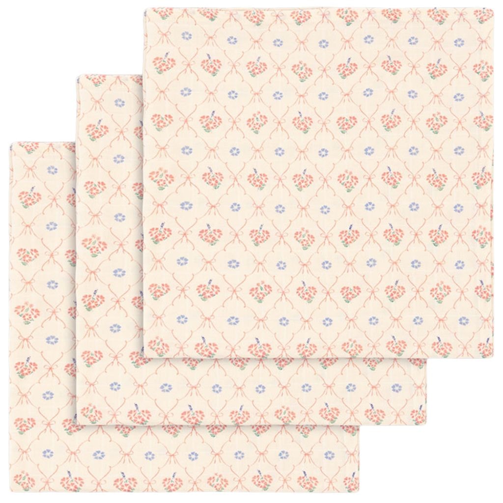 3 Pack Muslin Cloth Gots Fleur Decor