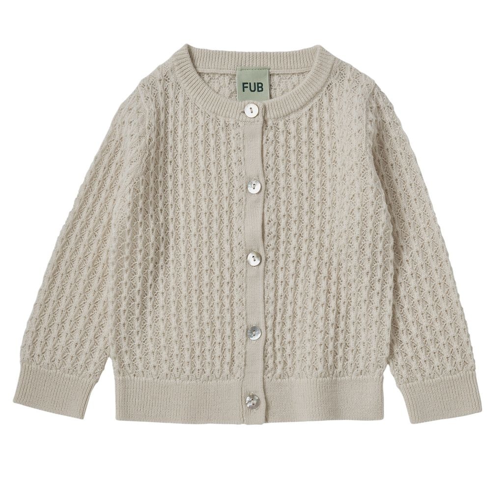 Baby Pointelle Cardigan Ecru
