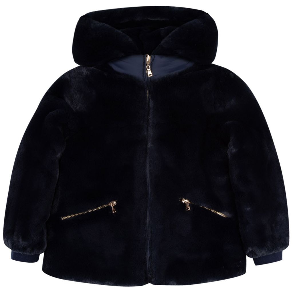 Faux Fur Jacket Navy