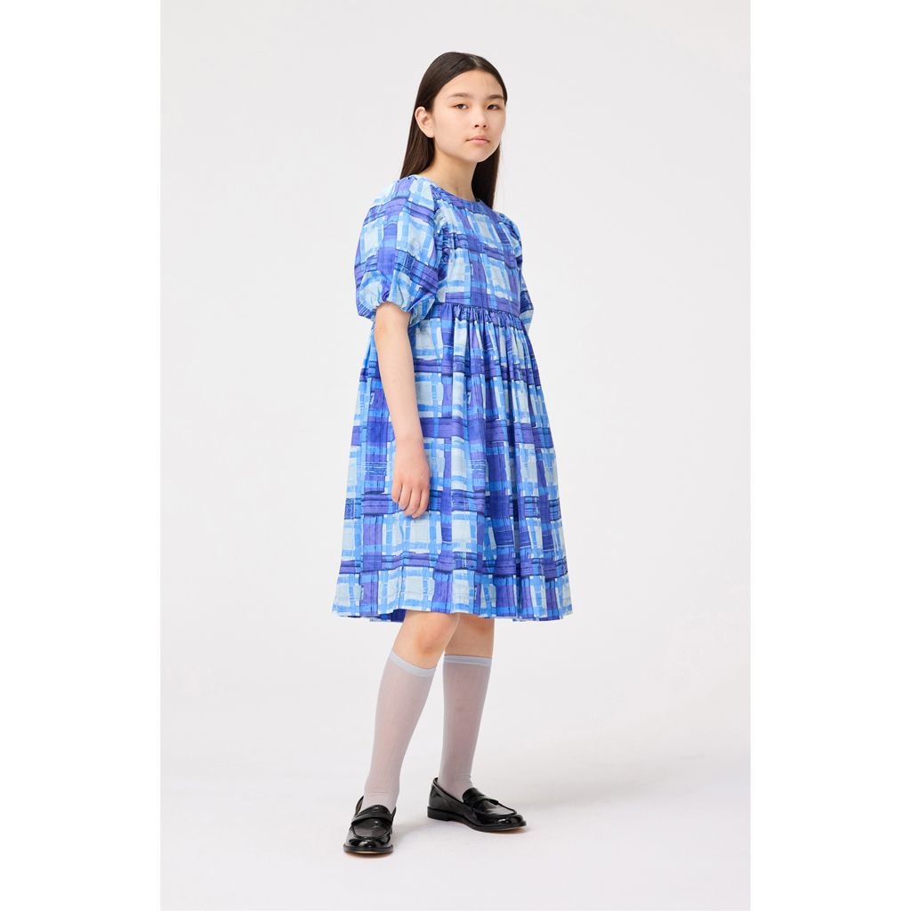 Calyita Short-Sleeved Dress Blue Checks