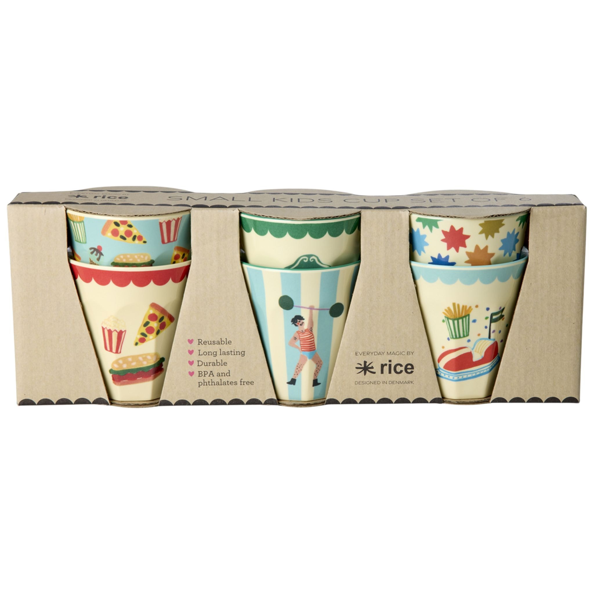 6-Pack Small Melaminbeger Mint Fun Fair