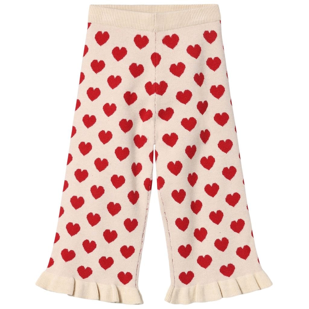 Ruffle Pant Byxa Med Rufs POMPEIAN RED/ SANDSHELL