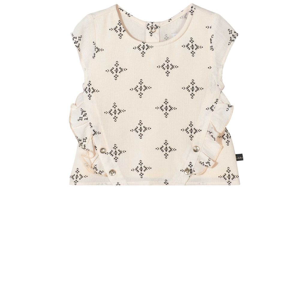 Graphic Top Ecru