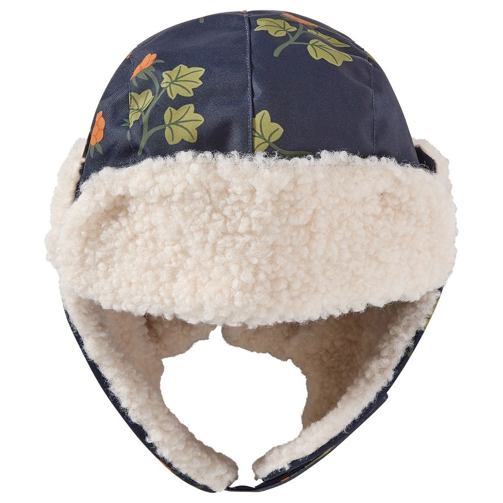 Levi Printed Trapper Hat With Cloudberries Navy