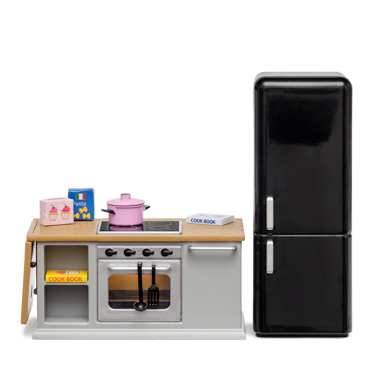 Lundby Spis + Kylskåp Set För Dockhus Grey 