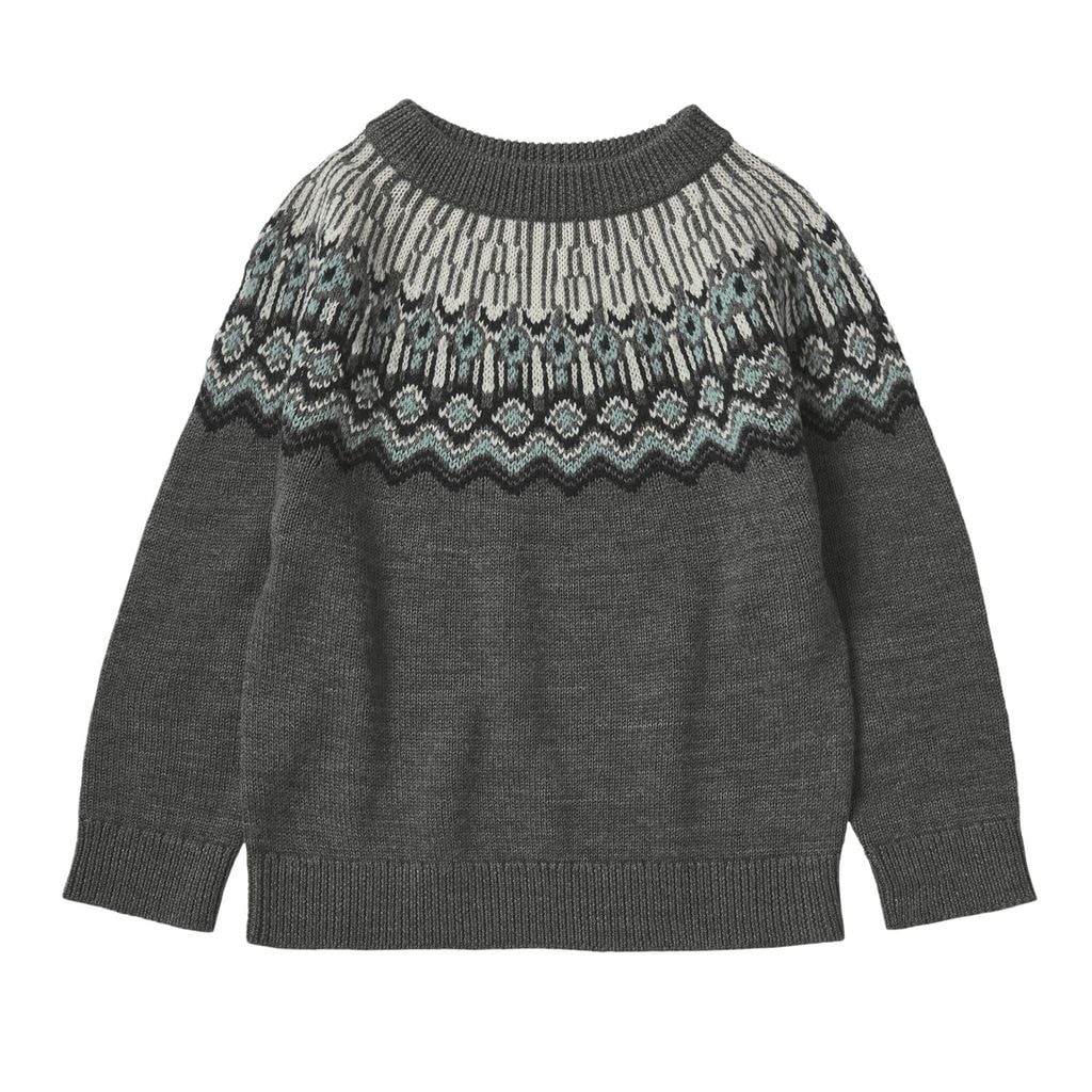 Fair Isle Sweater Grey Melange