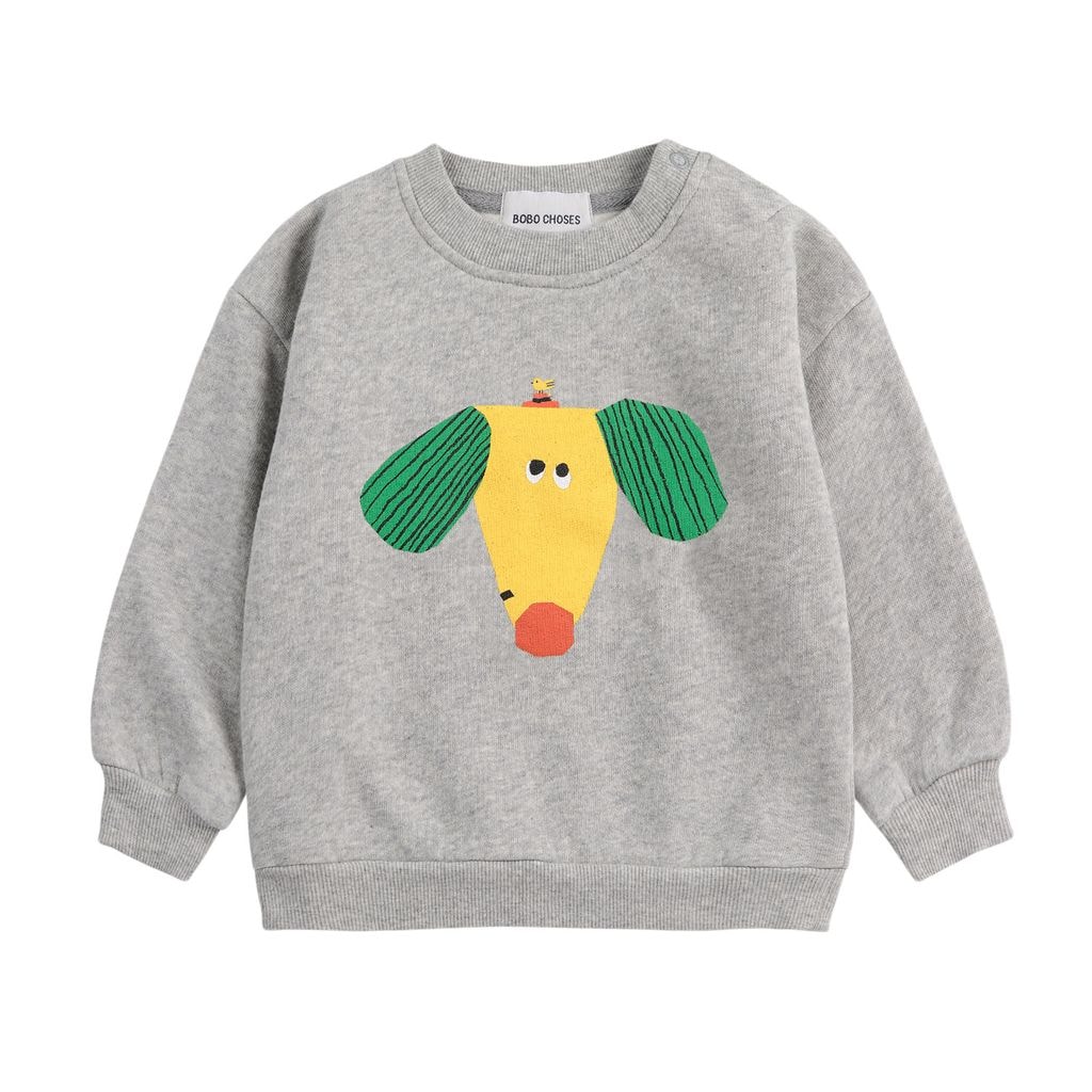 Happy Dog Baby Sweatshirt Heather Grey