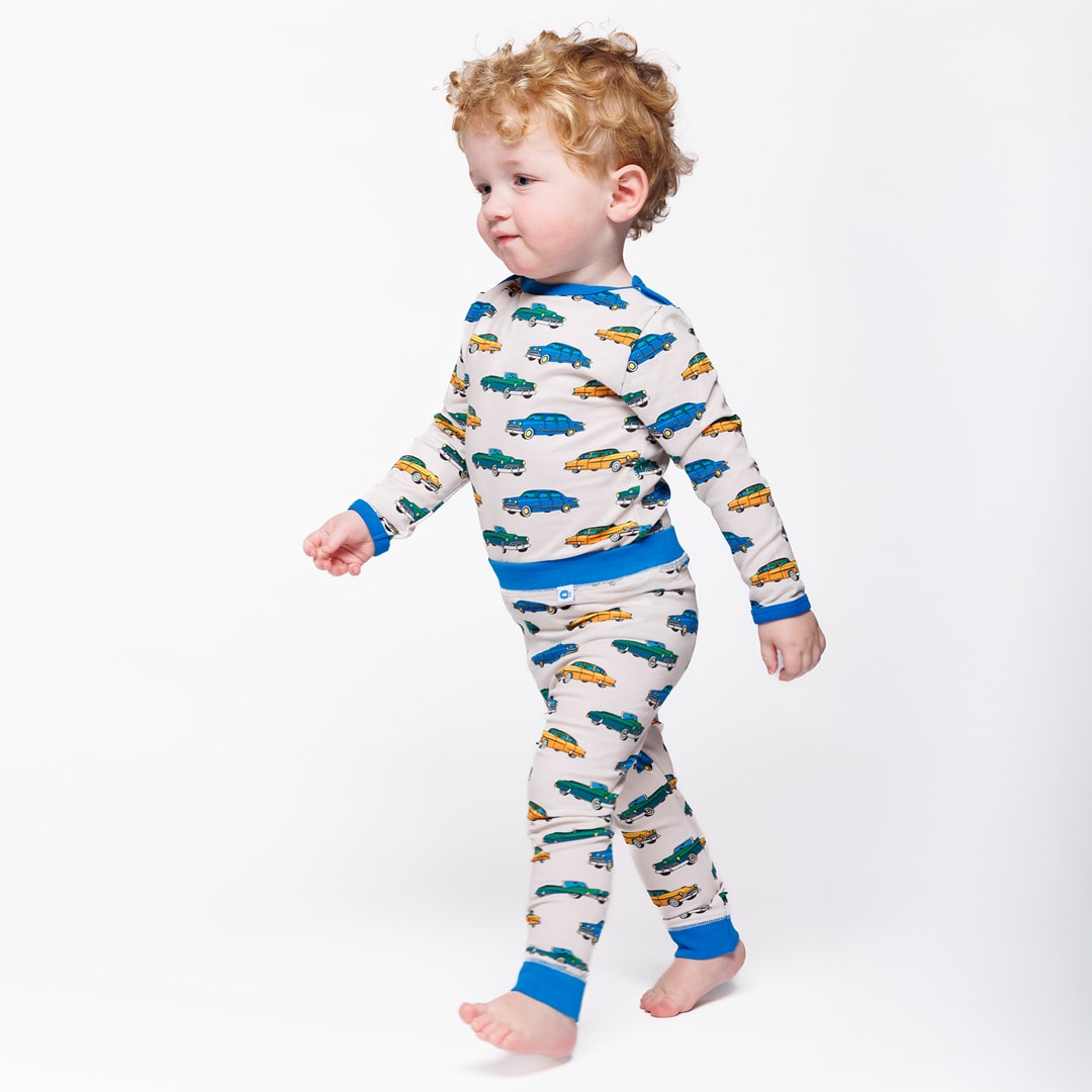 Elstar Leggings För Baby Med Bilar Vit Vanilla