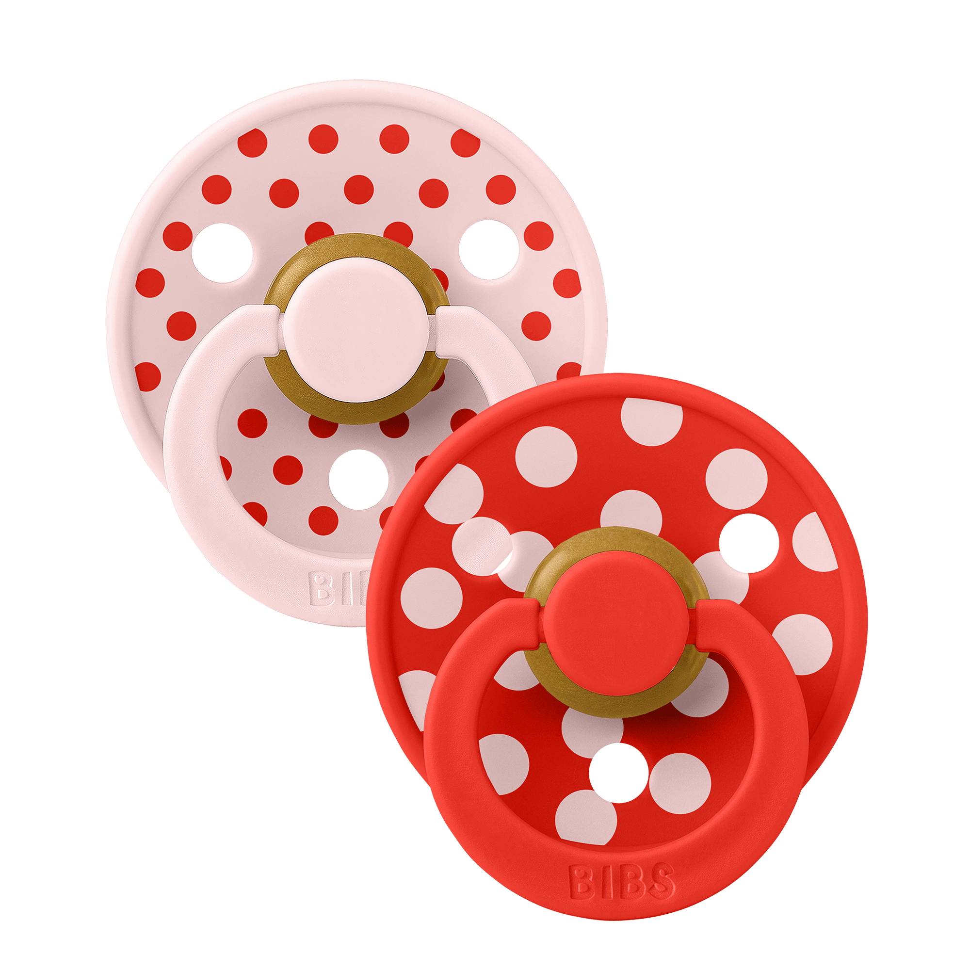 Studio Colour Polka 2-pack Round Latex Pacifiers Blossom Candy Apple 