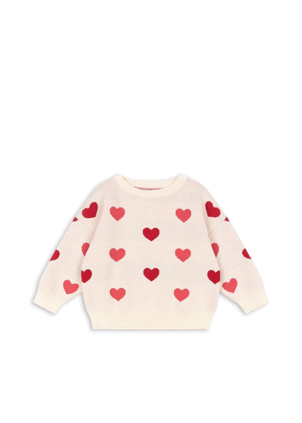 Lapis Knit Sweater Gots Coeur Coloré Duo Pink