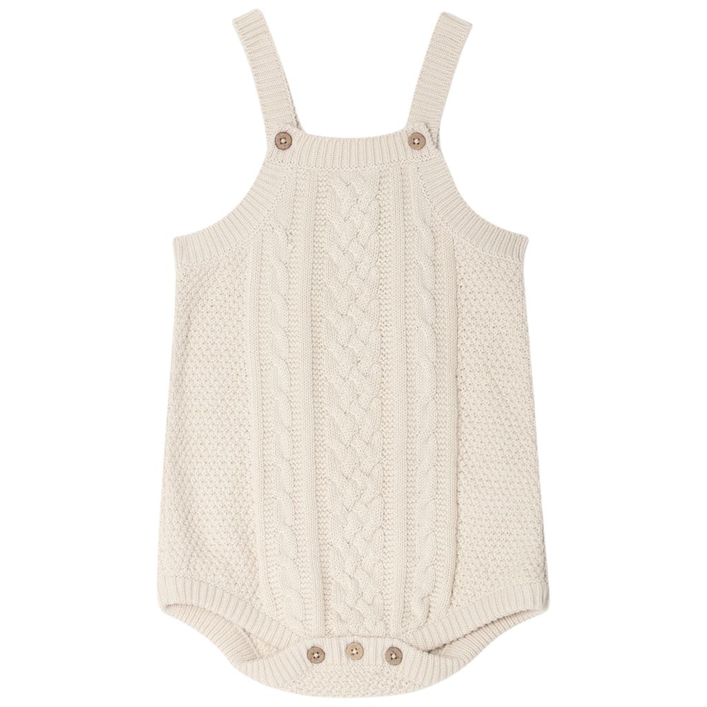 Cable Knitted Romper Ecru