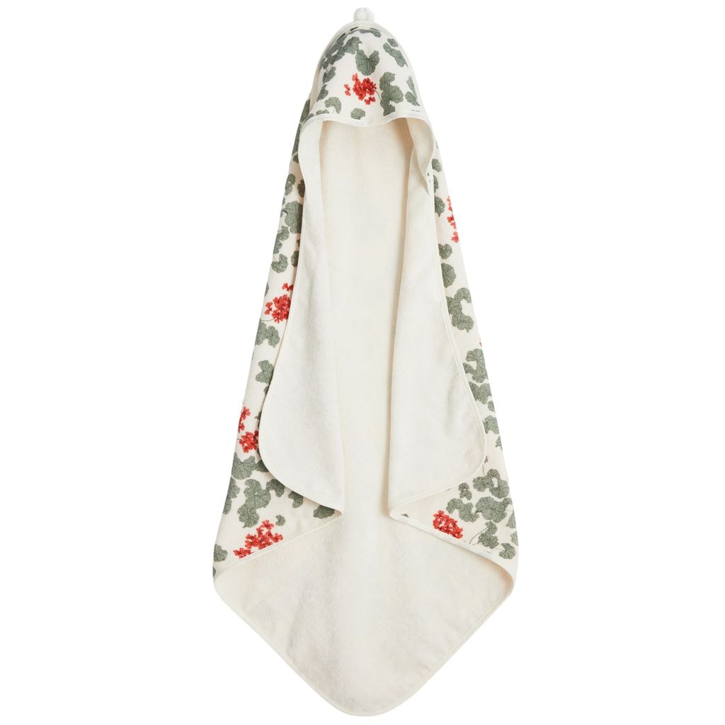 Printed Hooded Towel Pelargonium