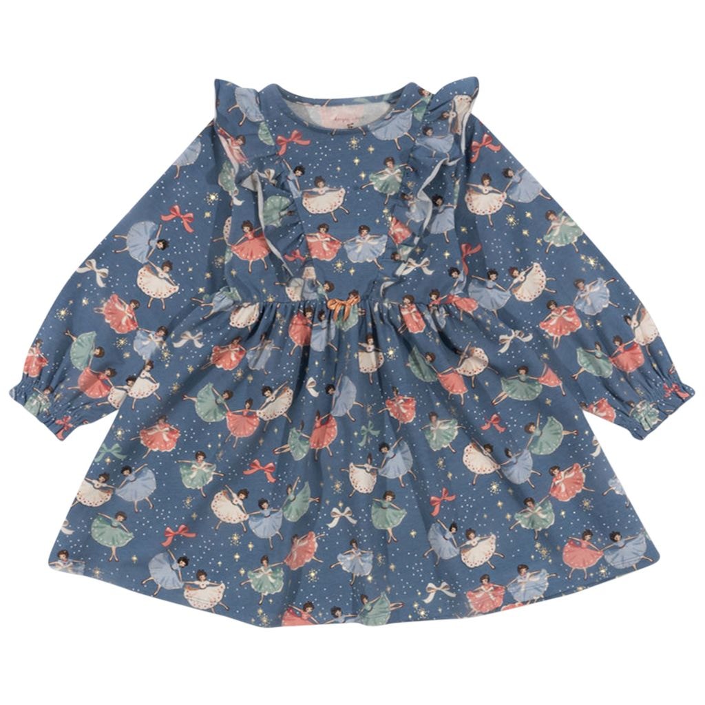 Basic Frill Dress Gots - Snow Bow Ballerina
