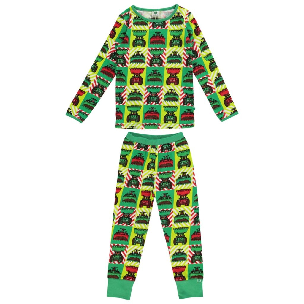 Painettu Pyjama Kaivinkoneilla Vihreä
