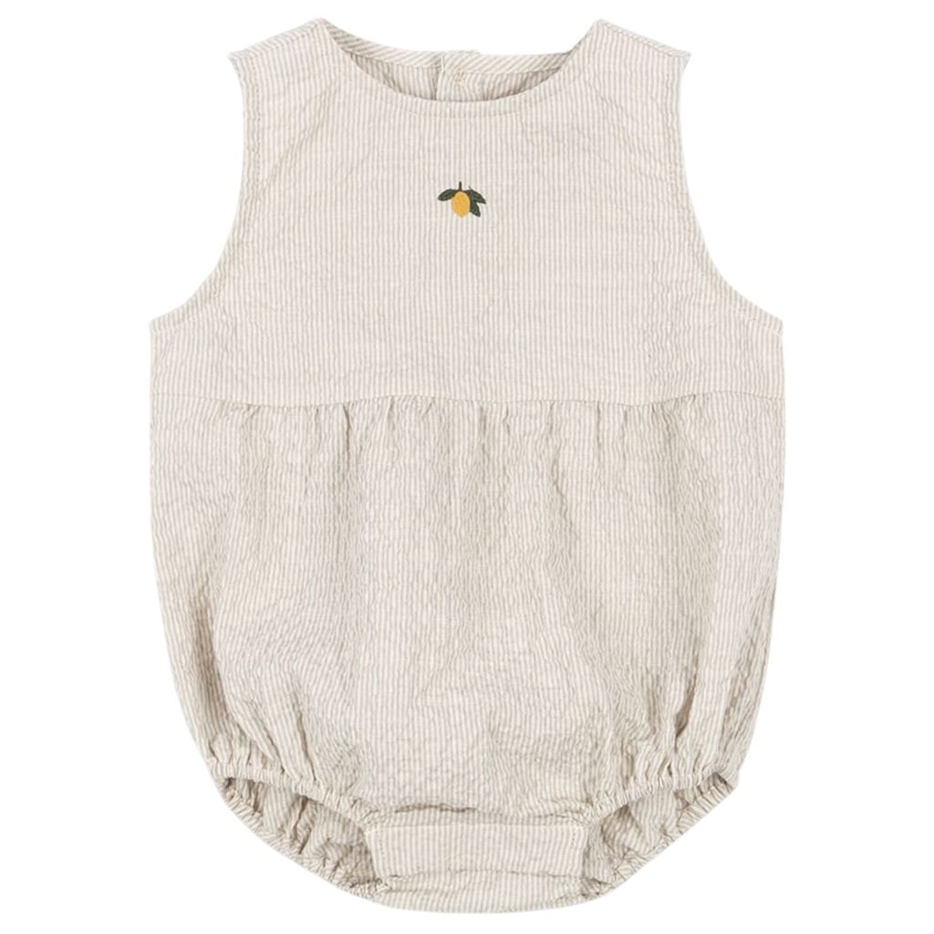 GOTS Elliot Romper Quarry Stripe
