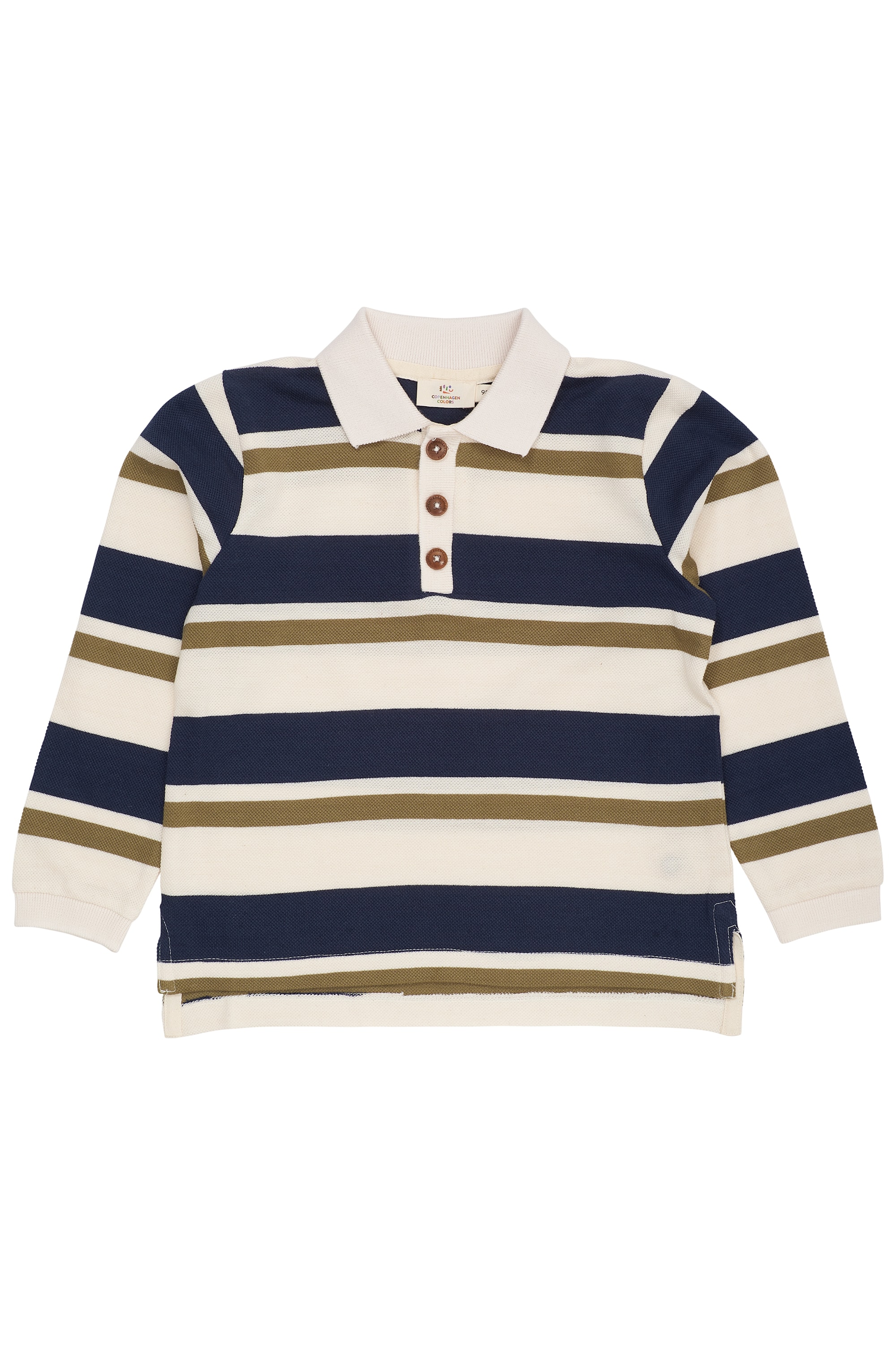 Striped Pique Polo W. Ls Green