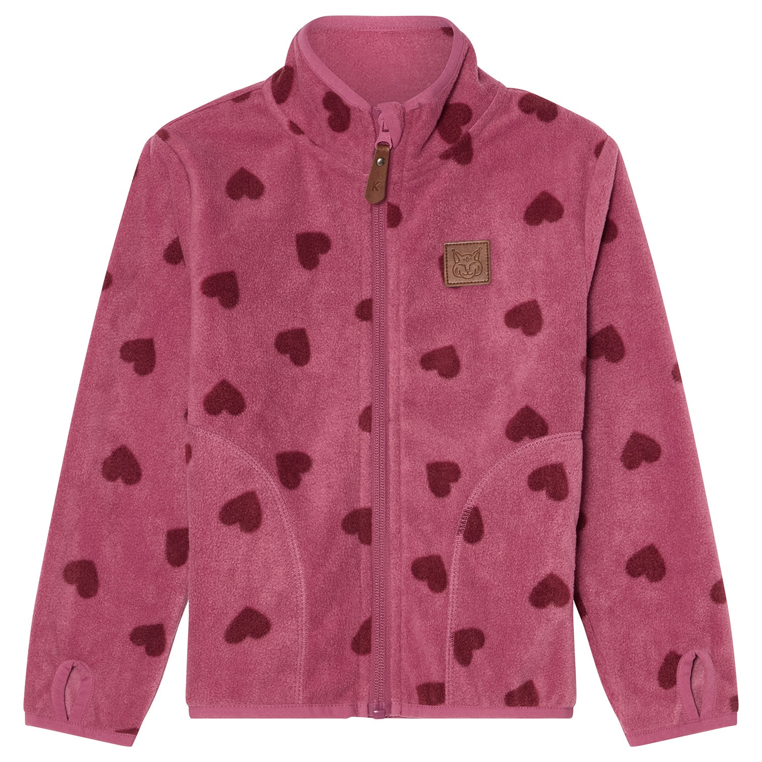 Northpole Recycled Fleece Jacket Mauve Hearts