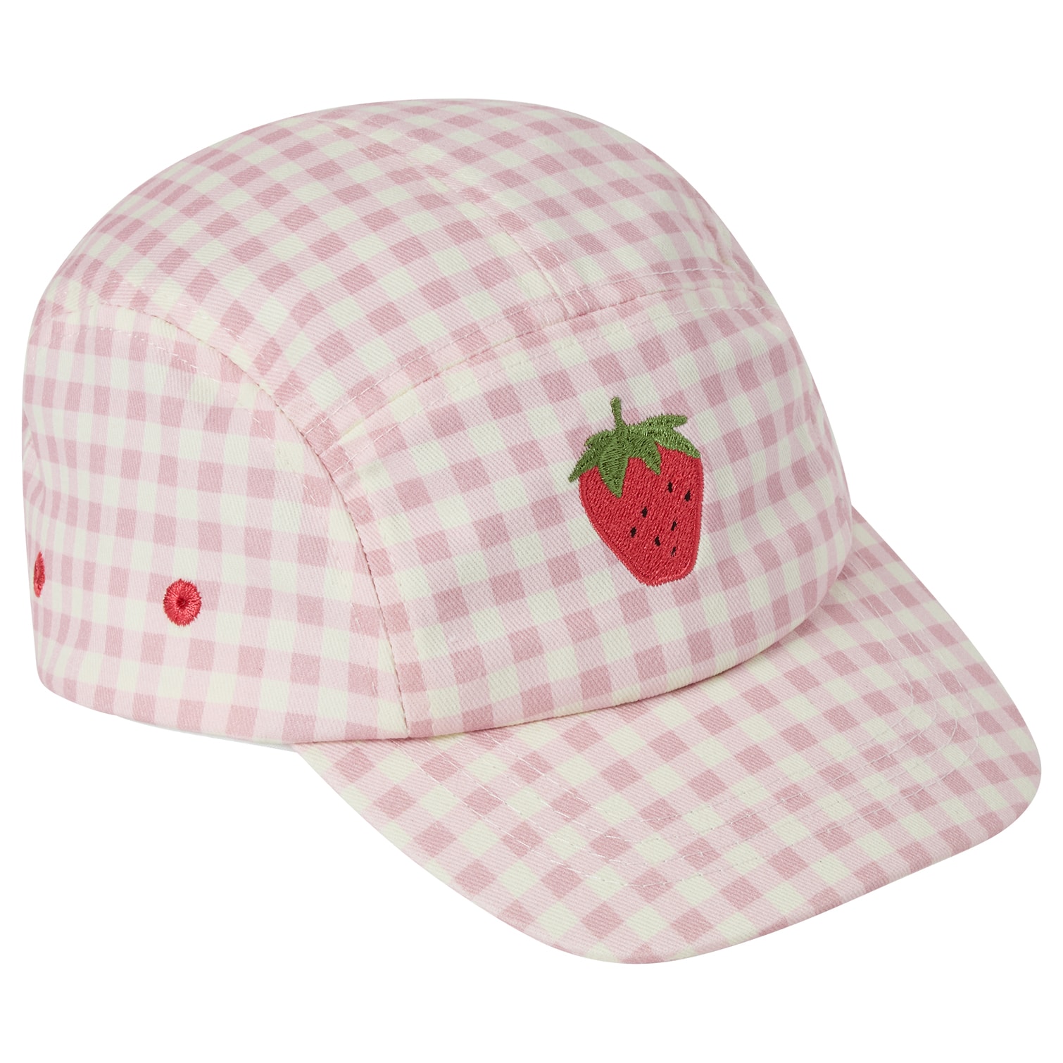 Laholm Cap Pink Gingham Strawberry 