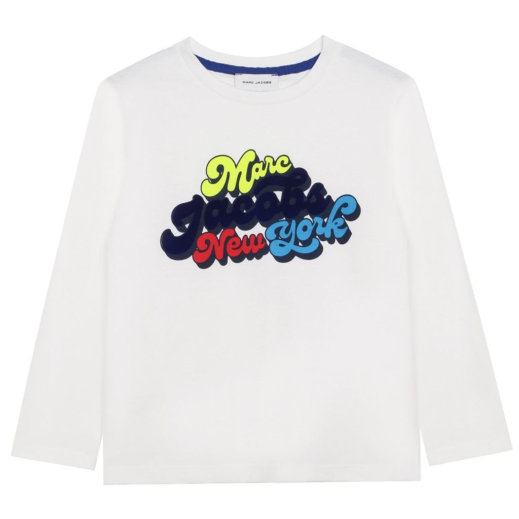 Long Sleeved Branded T-Shirt White