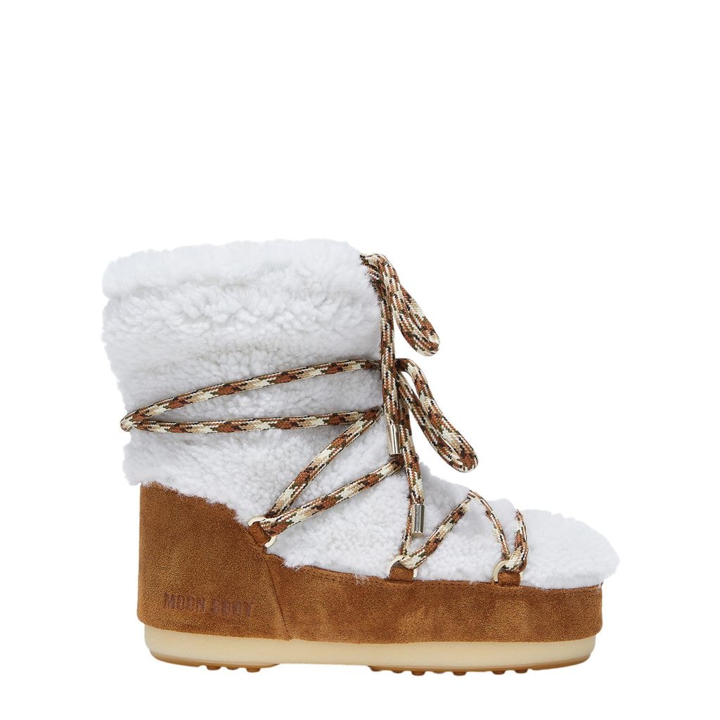 Light Shearling Low Boots Whisky/Off White