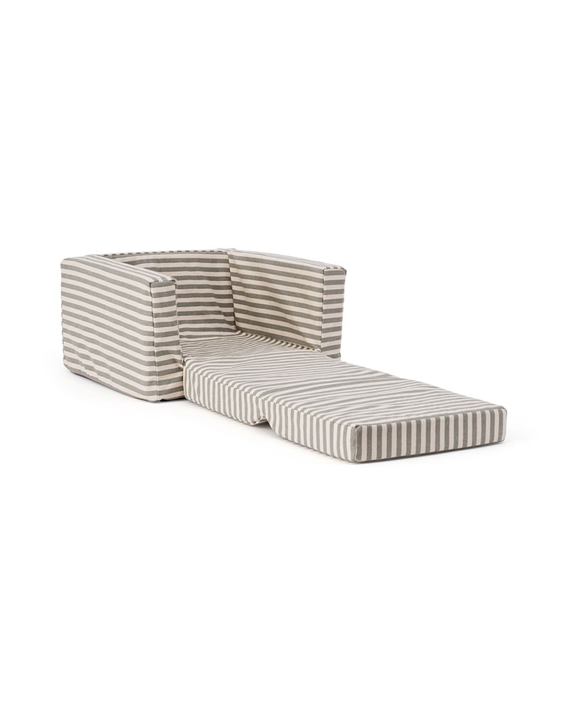Sammenleggbar Lenestol Natural White/ Blue