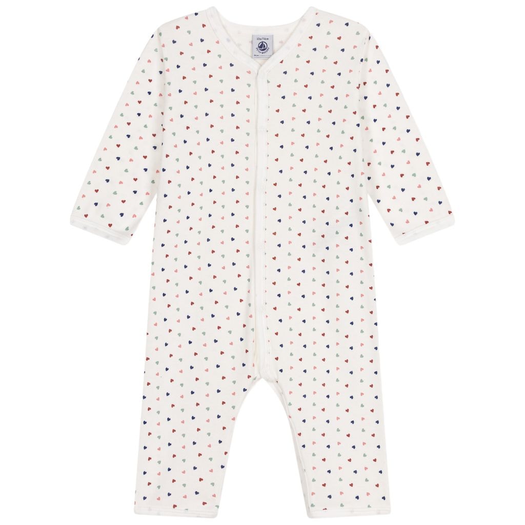 Heart Printed One-piece White