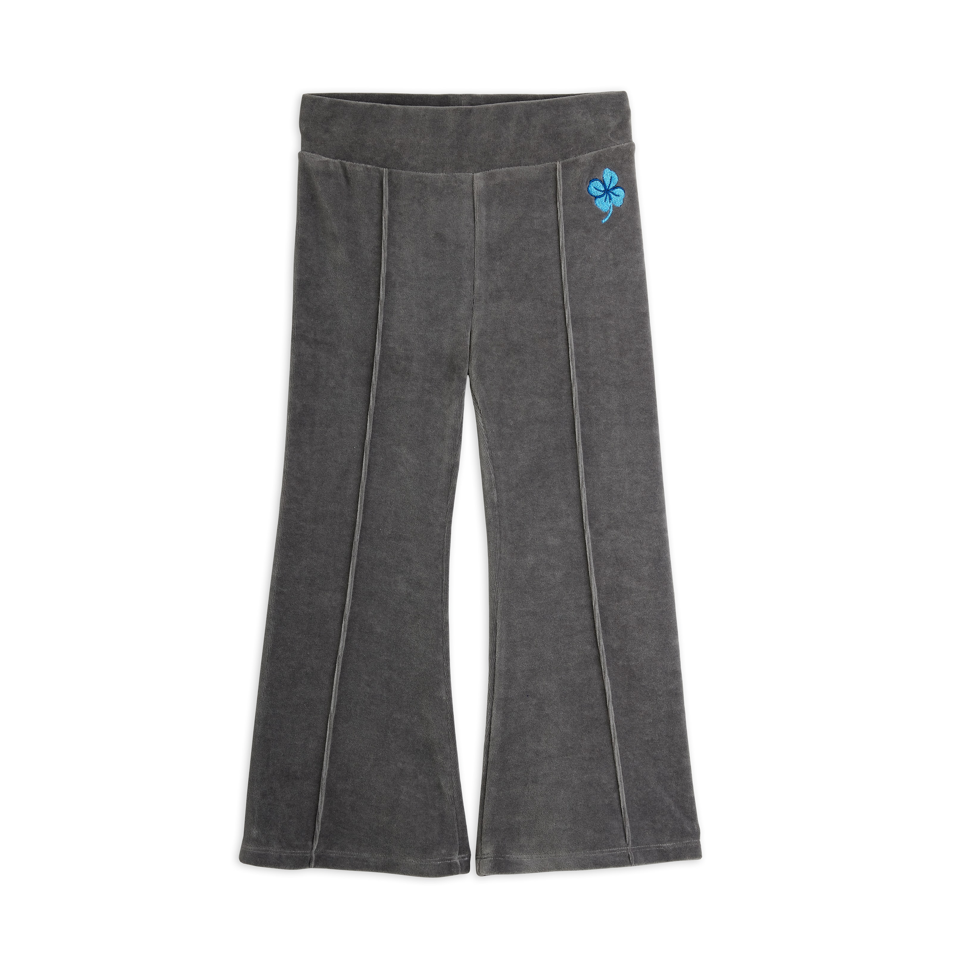 Clover Emb Velour Flared Trousers