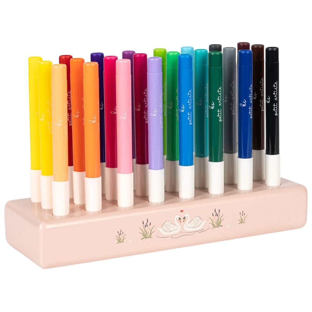 Markers In Wooden Block 24 Pcs Mizumi Big
